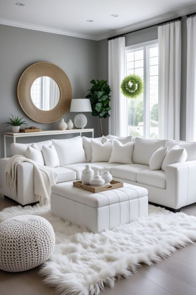 White Velvet Living Room
