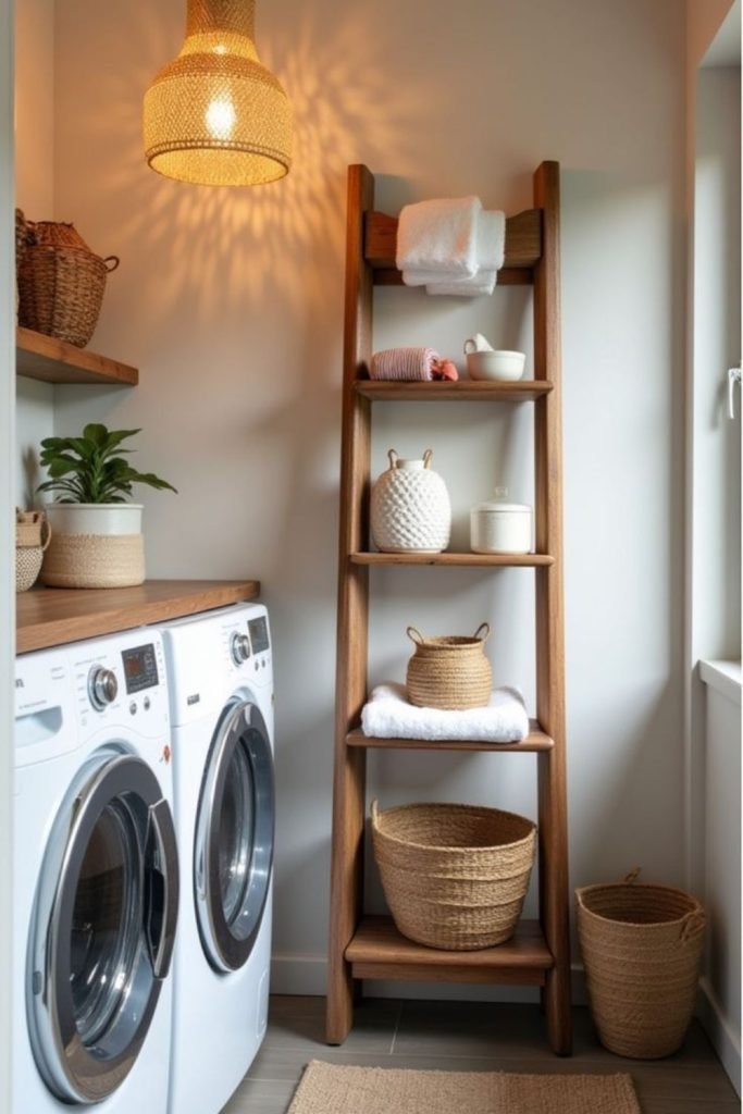 Wooden Ladder Shelves