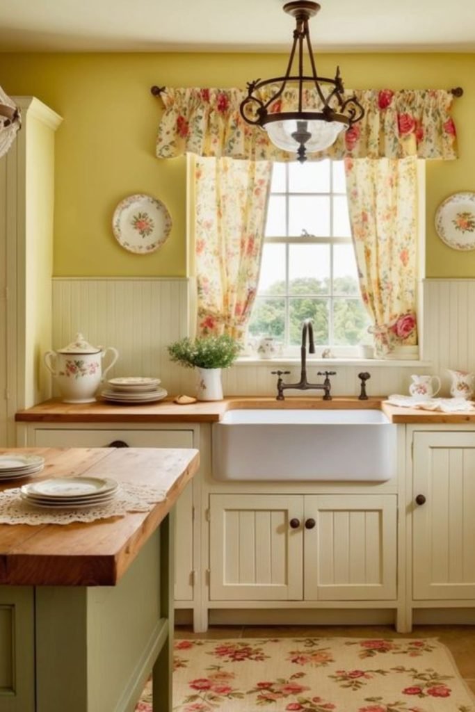 Yellow Cabinet Kitchen
