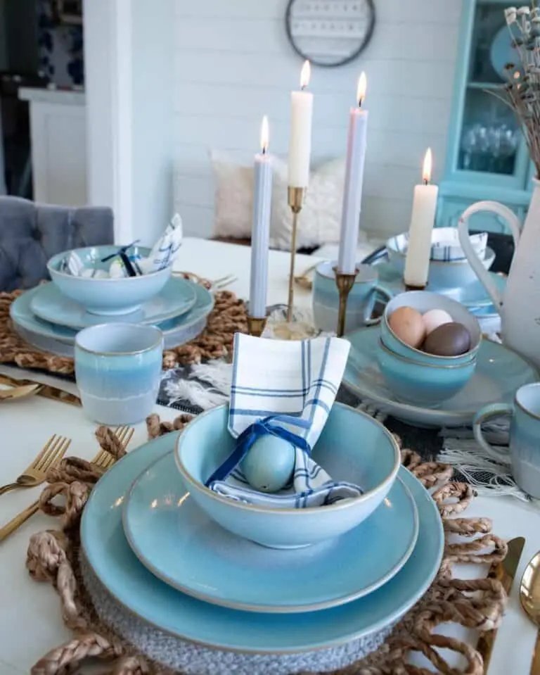 Blue Egg Tablescape
