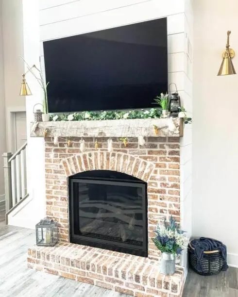 Brick Fireplace Garland