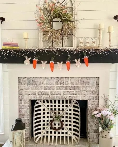 Farmhouse Easter Mantel