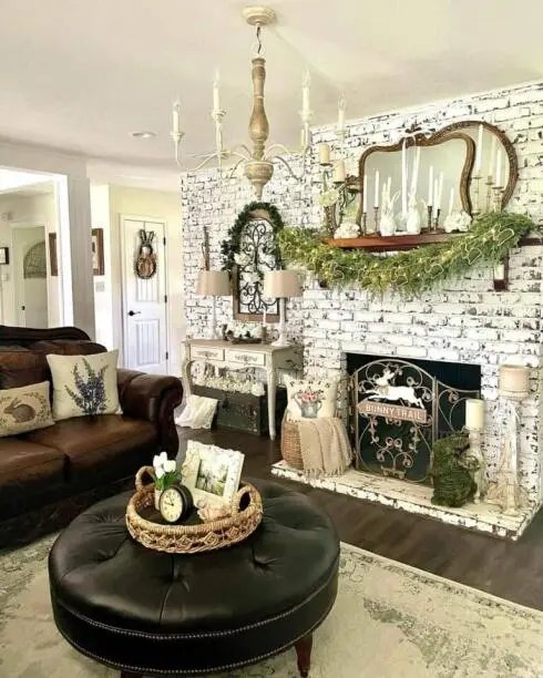 Farmhouse Easter Mantel
