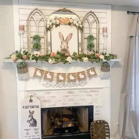 Fireplace Mantel Easter