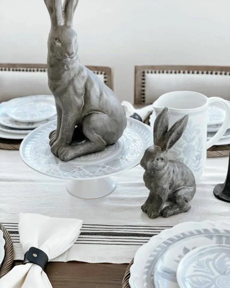 Gray Bunny Tablescape
