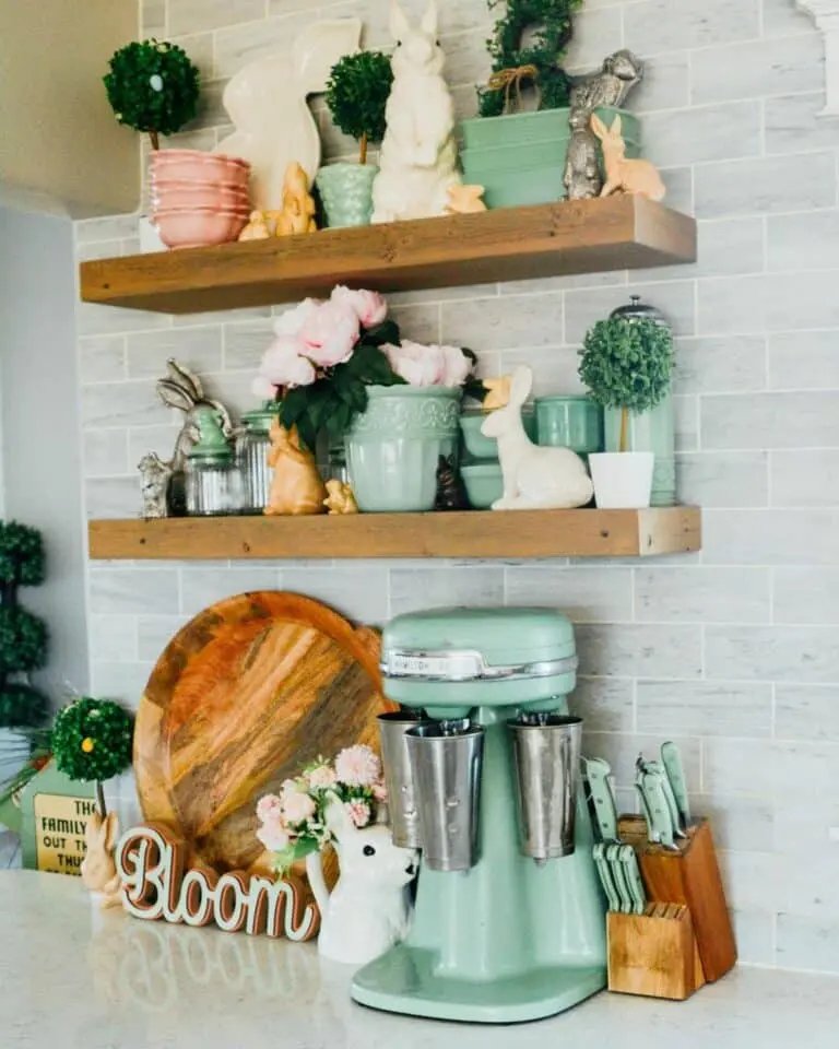 Green Wood Shelves
