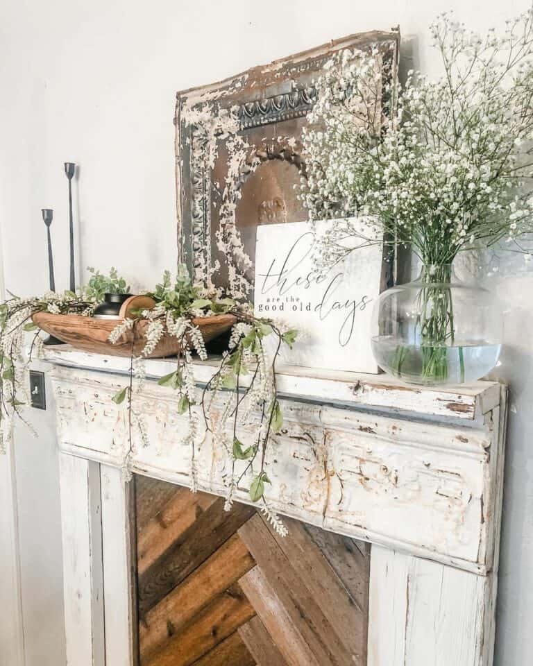 Herringbone Shiplap Fireplace