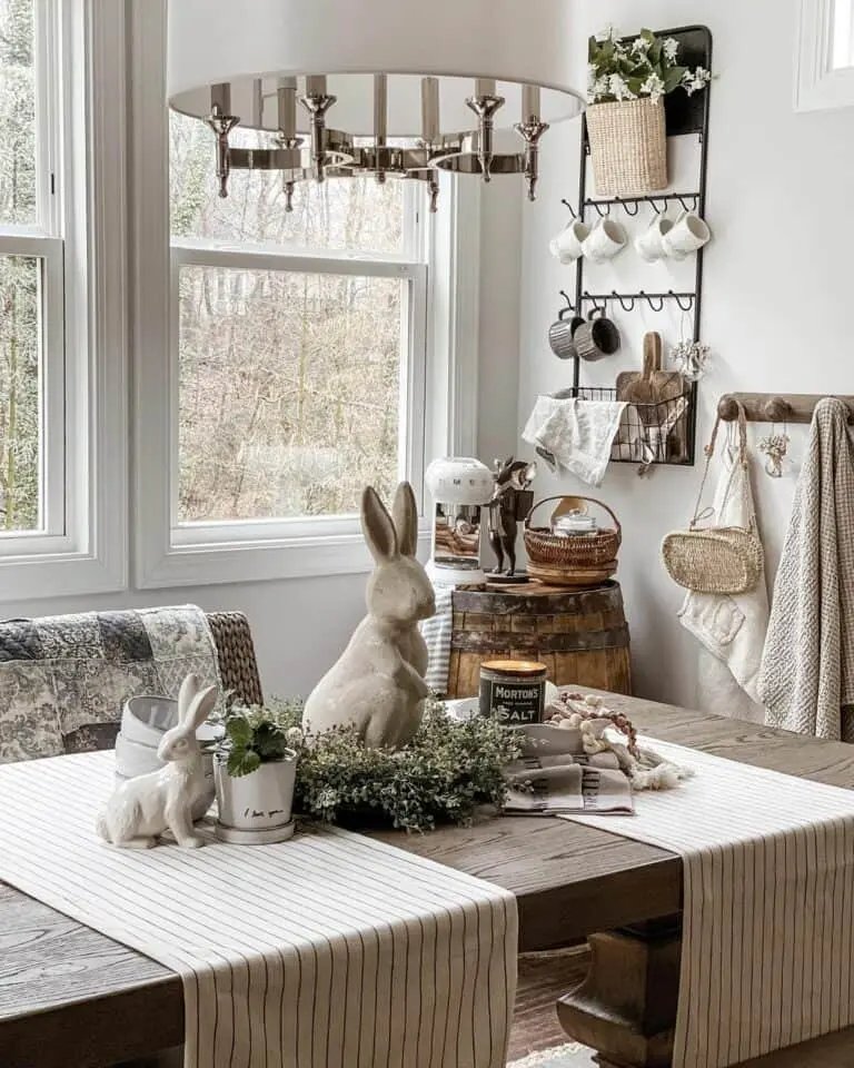 Large Gray Rabbit Centerpiece