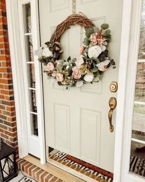Peony Wreath Door