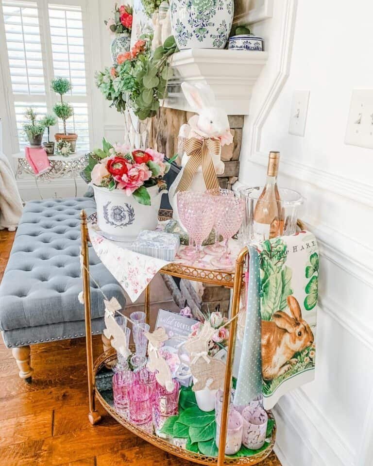 Pink Bar Cart