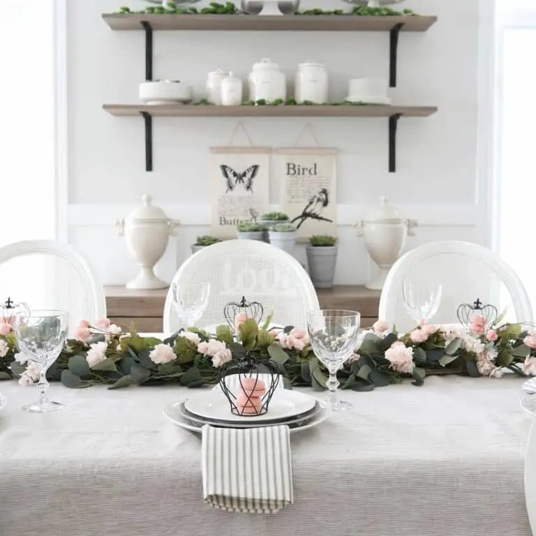 Pink Floral Table Garland