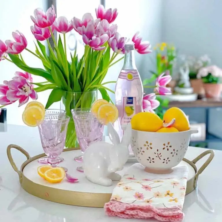 Pink Yellow Easter Tray