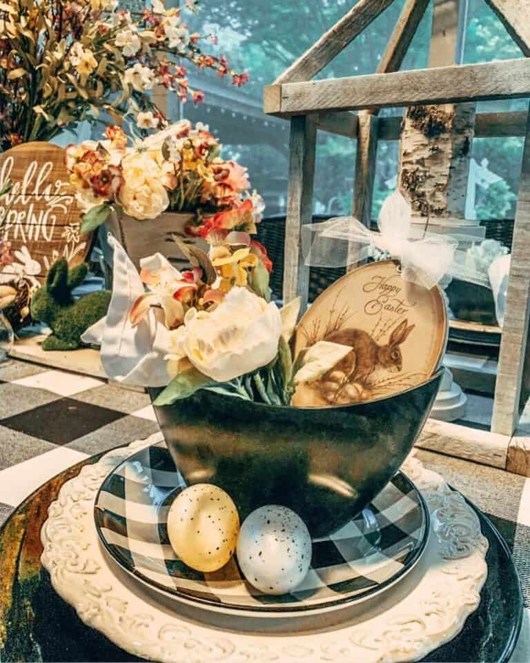 Plaid Easter Tablescape
