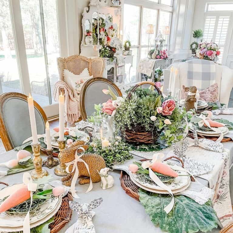 Rattan Rabbit Centerpieces