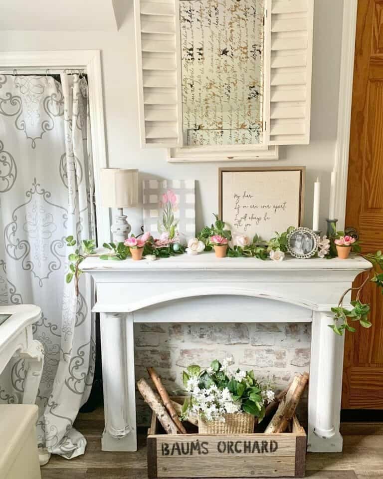 Spring Faux Fireplace