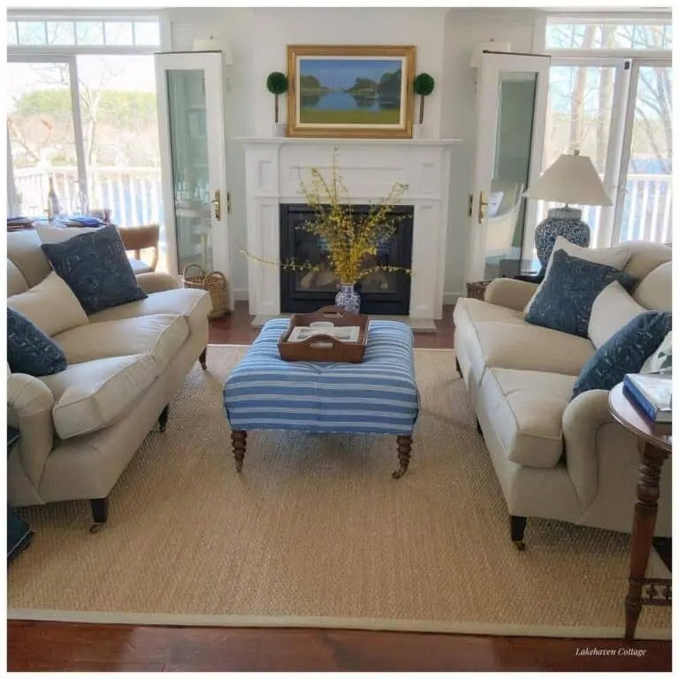 Striped Ottoman Coffee Table