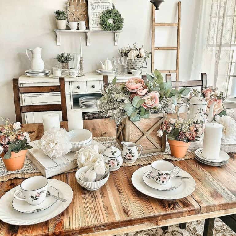 Vintage Tea Set Display