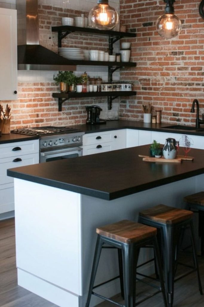 White Cabinets Black Counters