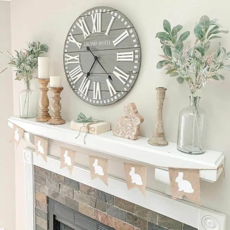 Wooden Rabbit Mantel