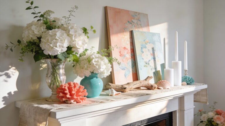 29 Summer Mantel Decor Ideas for a Beautiful Fireplace Display