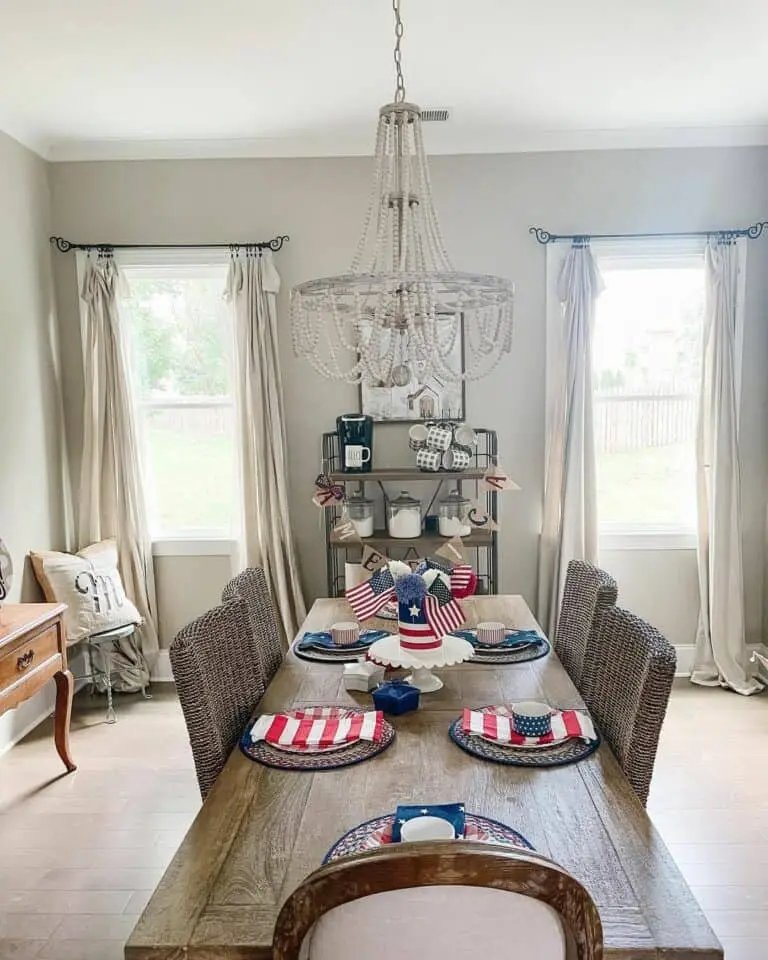 Beaded White Chandelier