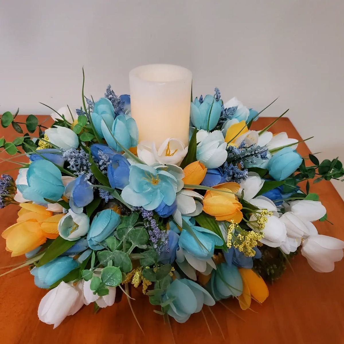 Blue Tulip Centerpiece