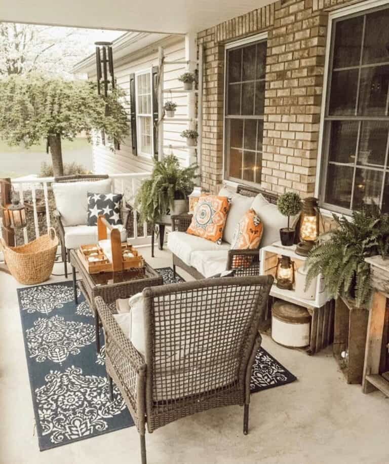 Brick Wall Vintage Porch