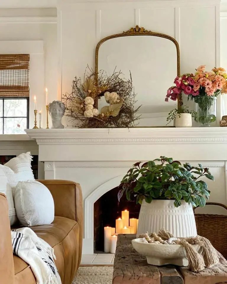 Cream Mantel Candles