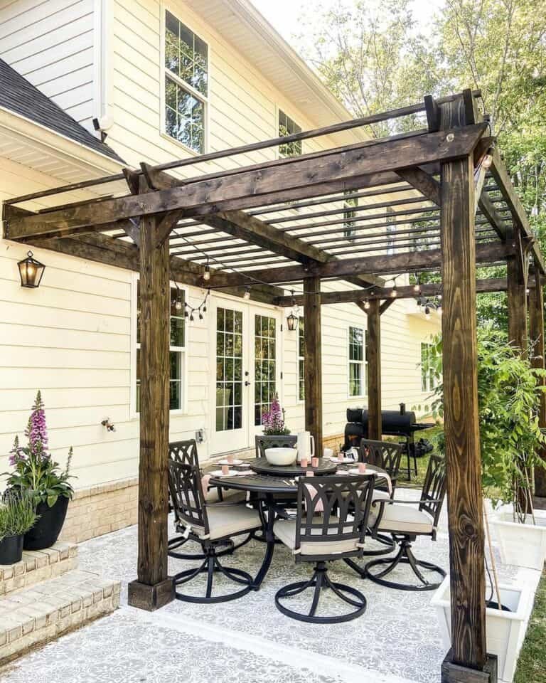 Dark Wood Awning