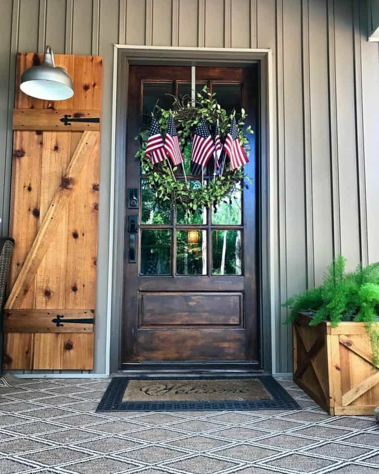 Dark Wood Door Wreath