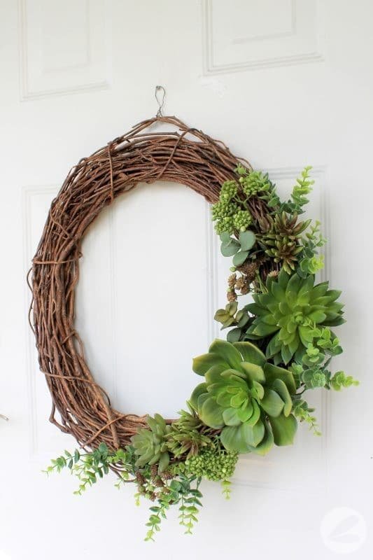 Faux Succulent Wreath
