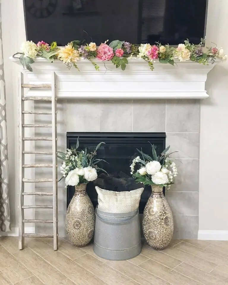 Gray Tile Mantel