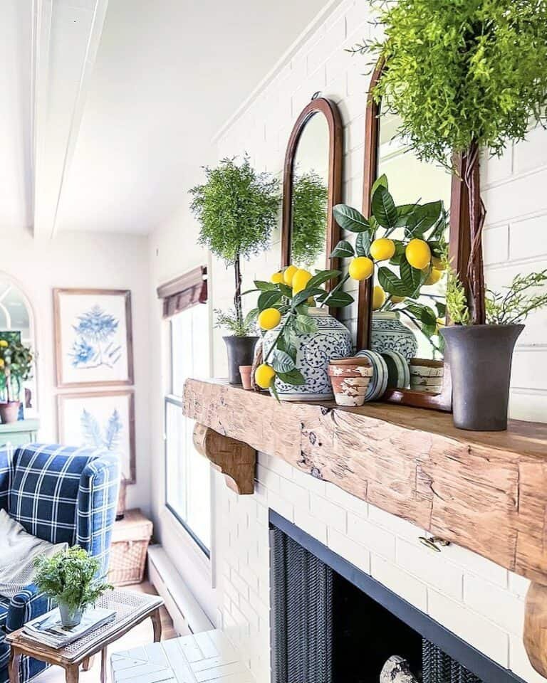 Hewn Wood Mantel