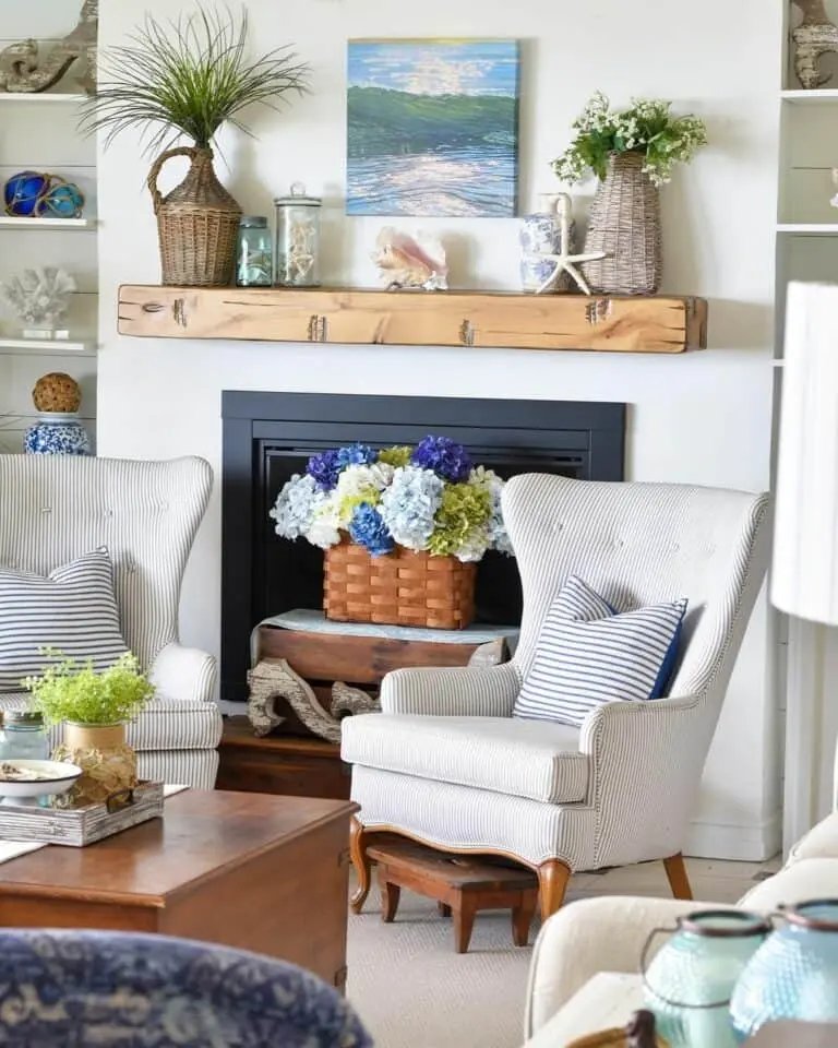 Light Wood Coastal Mantel