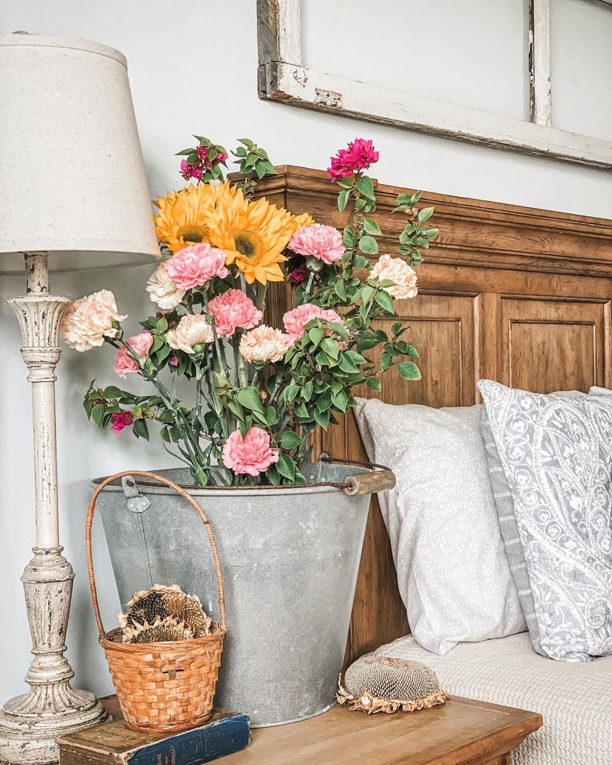 Metal Bucket Bouquet