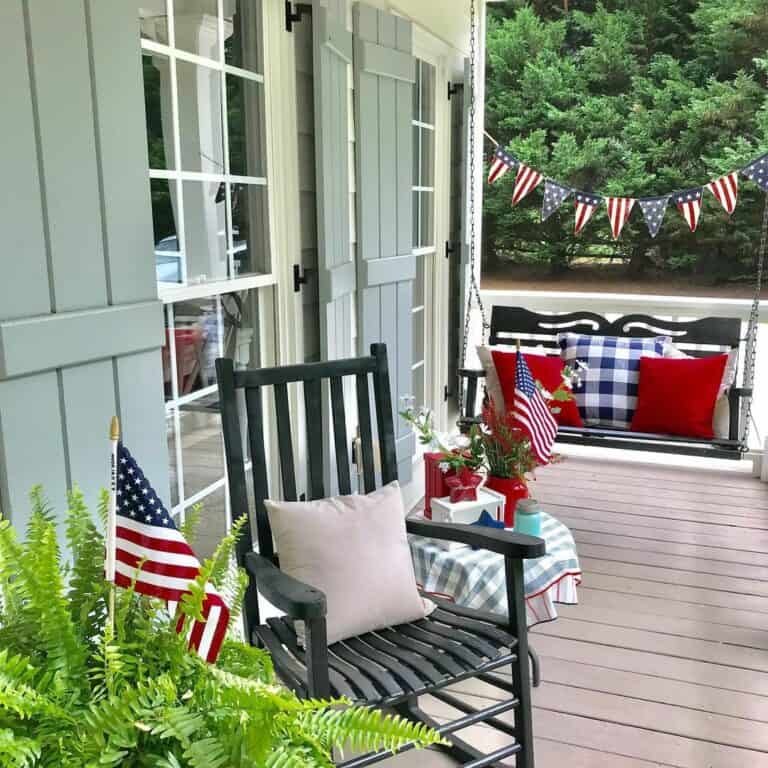 Plaid Patriotic Porch