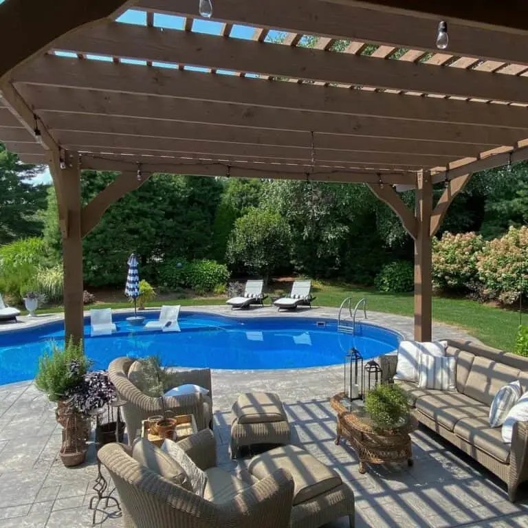 Poolside Wood Pergola