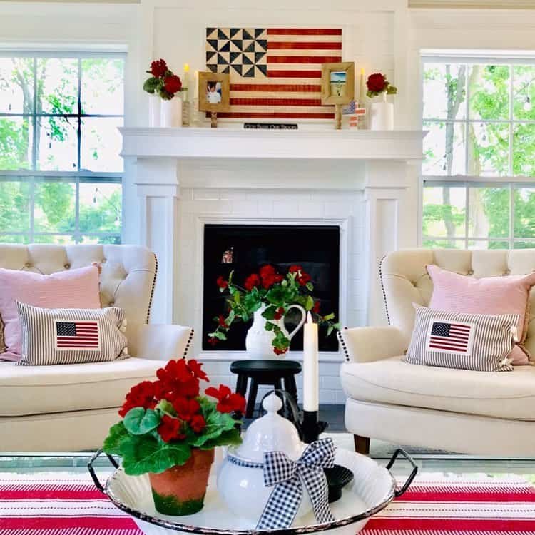 Red And White Mantel