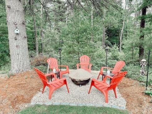 Red Chairs Fire Pit