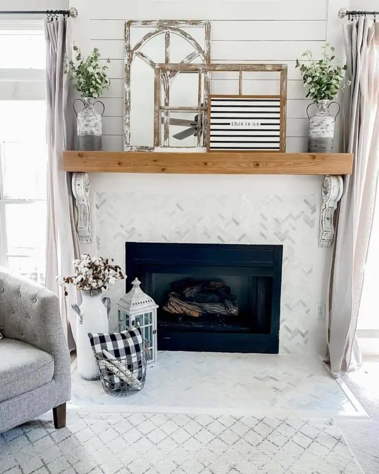 Stained Wood Mantel