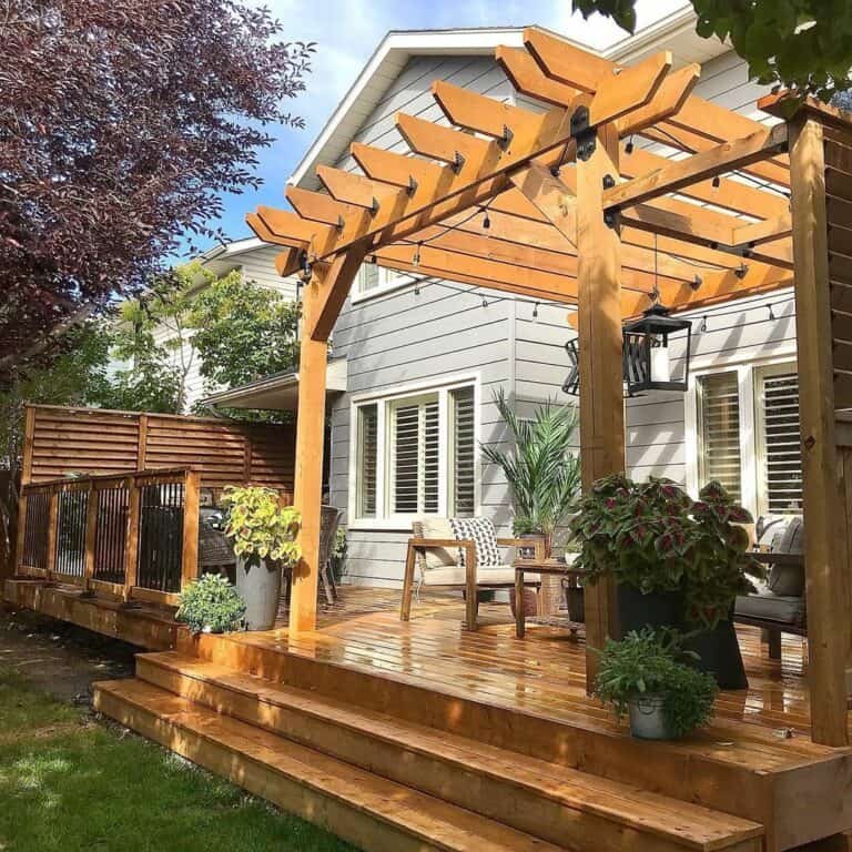 Stained Wood Pergola