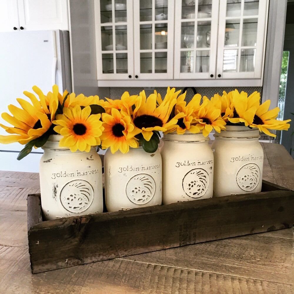 Sunflower Mason Jar Runner