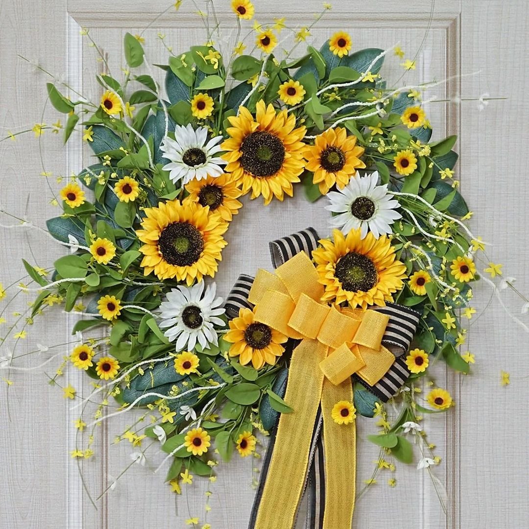 Sunflower Ribbon Wreath