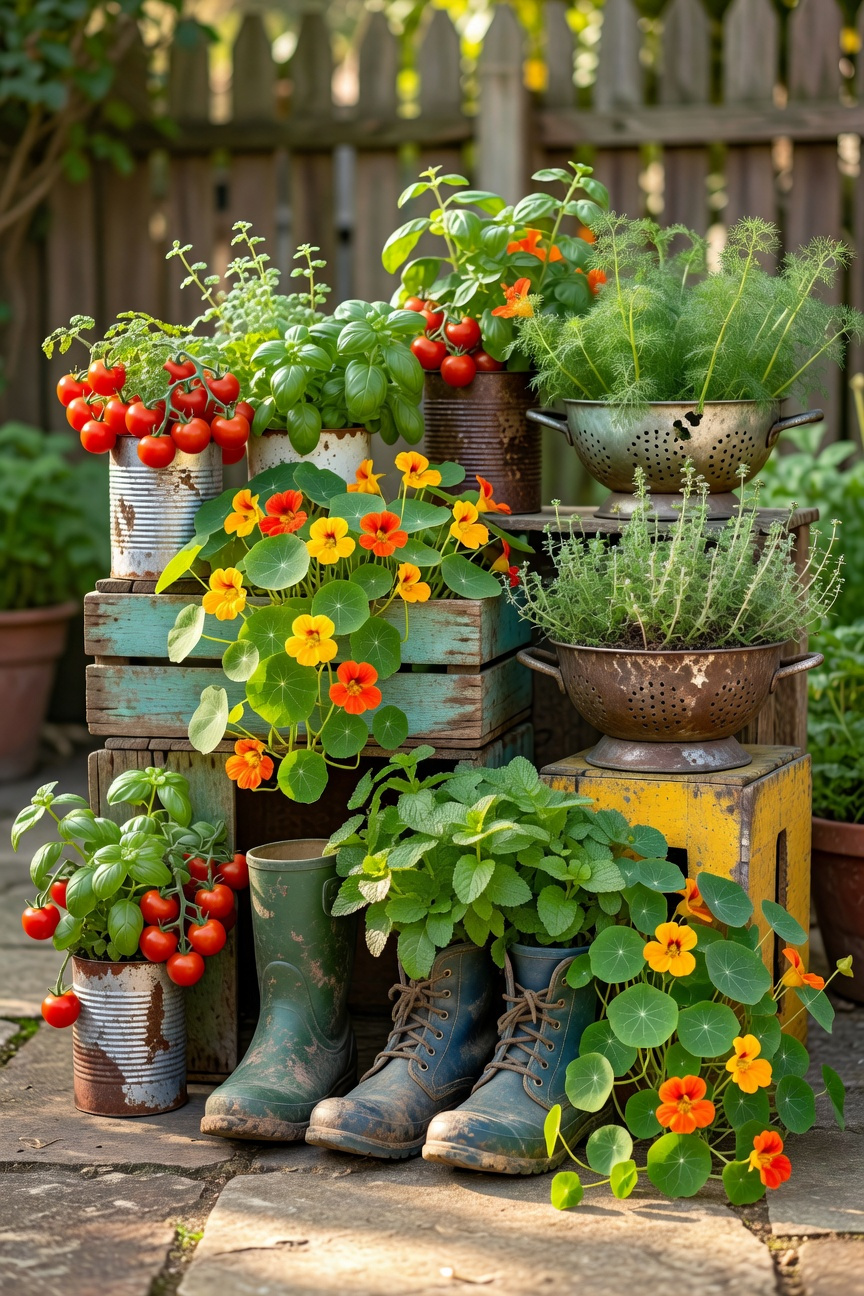 Upcycled Containers as Planters