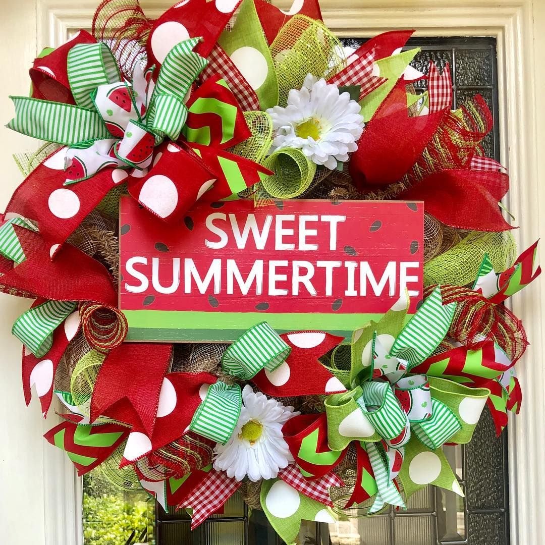 Watermelon Ribbon Wreath