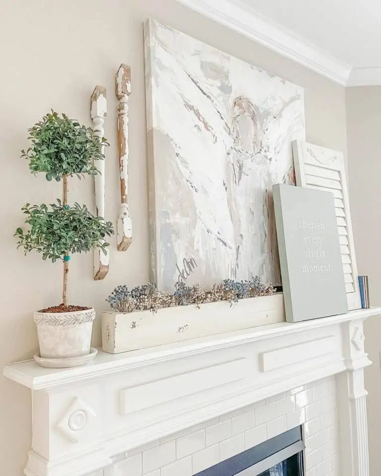 White and Blue Mantel