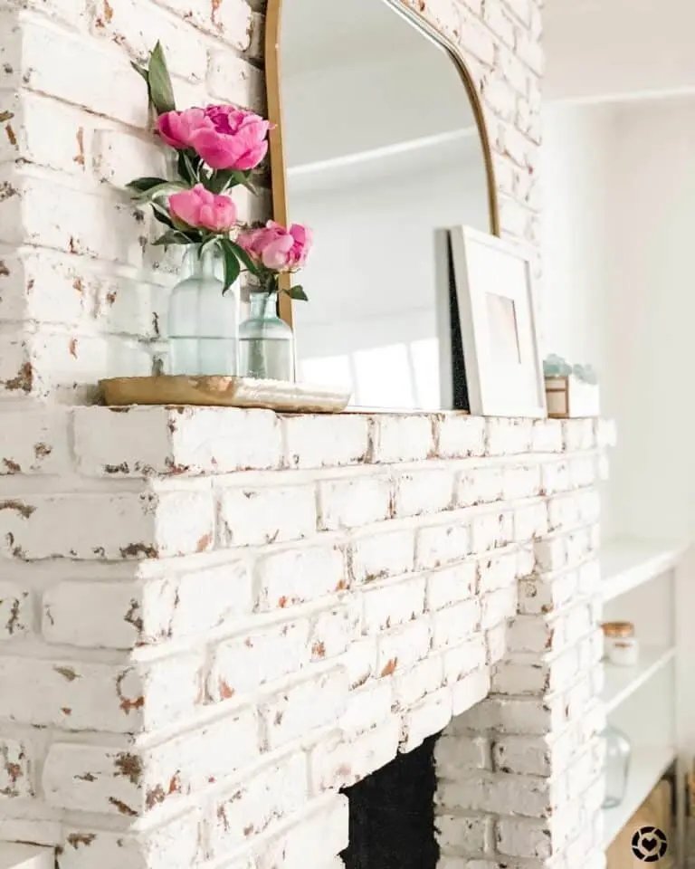 White Brick Mantel