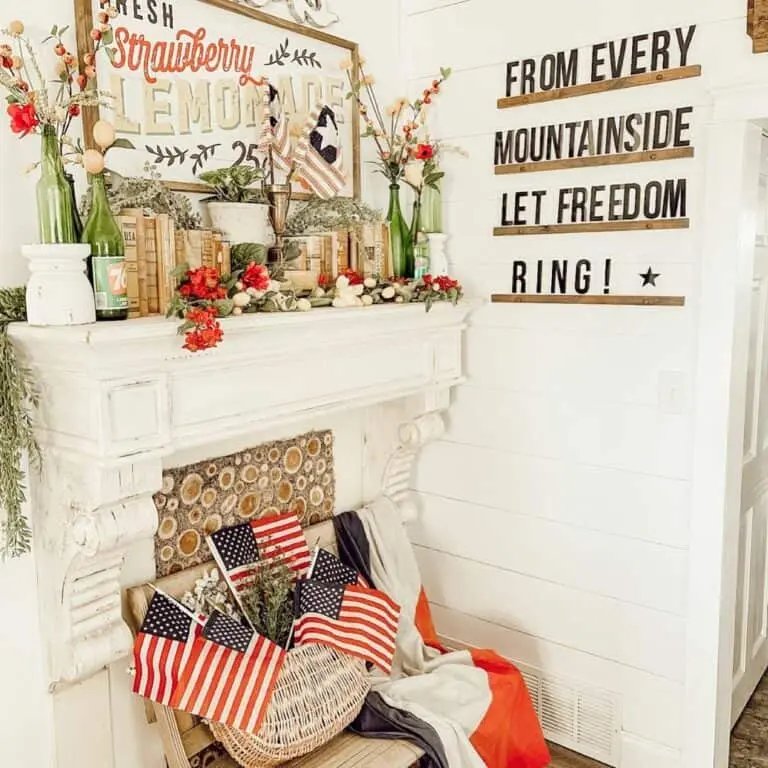 White Faux Fireplace
