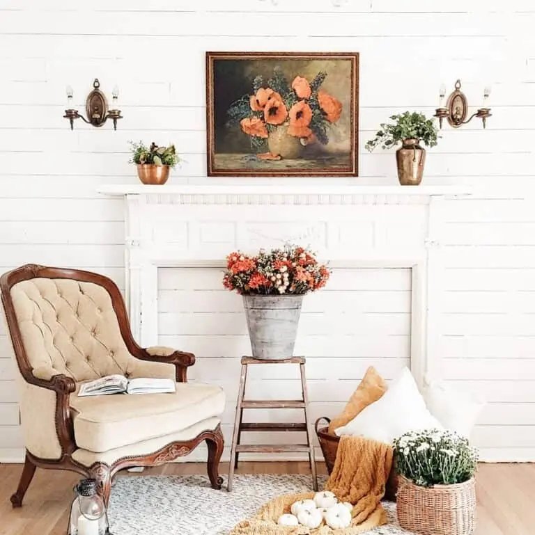 White Faux Fireplace