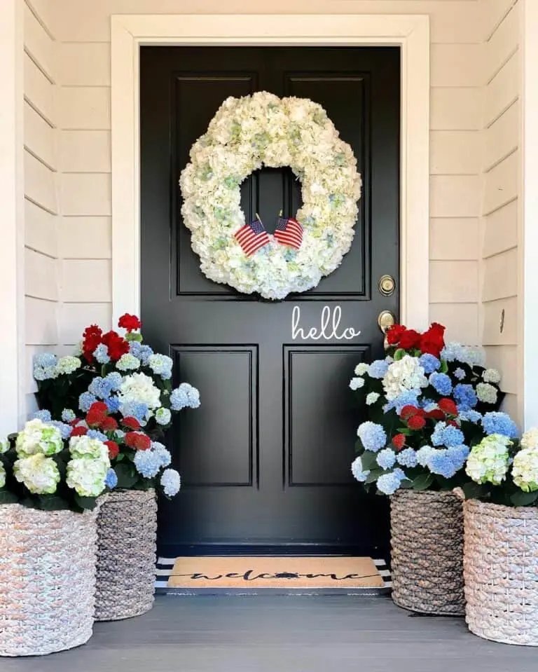 White Floral Door Wreath